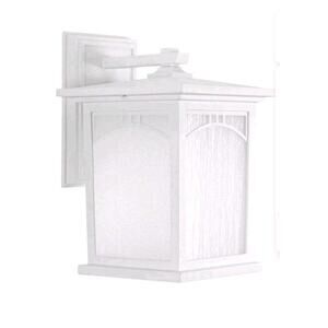 Progress Lighting Residence Outdoor Wall Lantern White W/Seeded Glass Hardwired